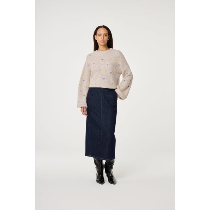Fabienne Chapot Lidia Pullover Oatmeal Melange Maat: S | Sweaters Outlet | Dames | Beige