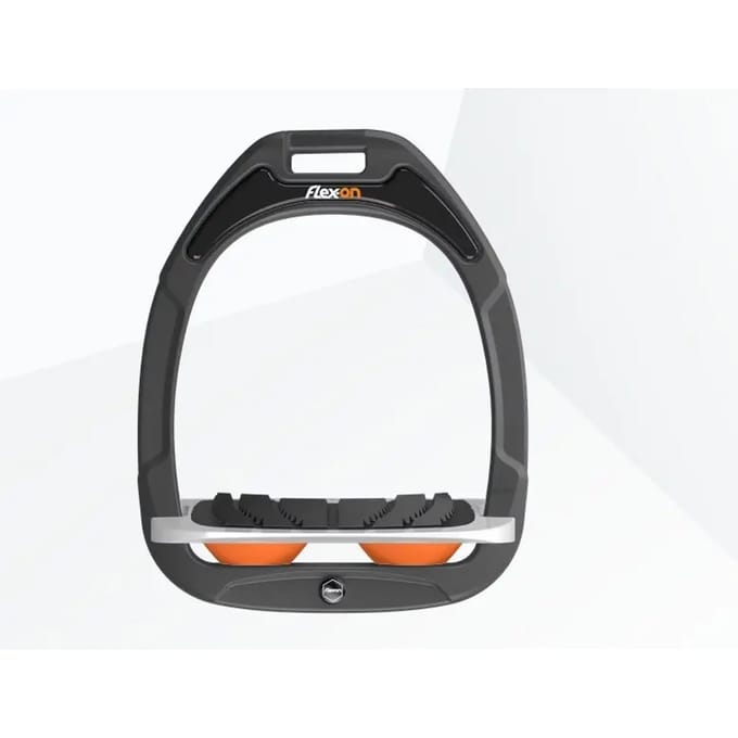 Ingelaste Stijgbeugels Anthraciet/Grijs/Oranje Flex-On Green Composite