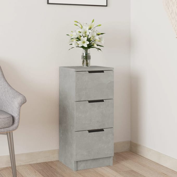 vidaXL - Dressoir - 30x30x70 - cm - bewerkt - hout - betongrijs