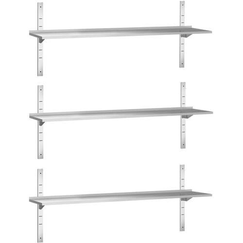 GGM Gastro 3-laags RVS wandschap PREMIUM - 1800x400mm zilver