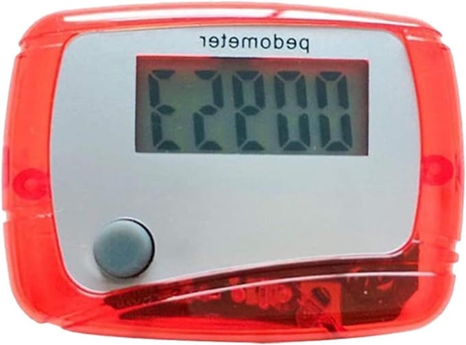 Stappenteller Senioren - 3D Pedometer - Dagelijkse Beweging - Nauwkeurige Stappenbewaking - Compact Formaat - Rood