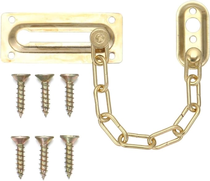Deurketting - Veiligheidssluiting - Extra Beveiliging - Solide Materiaal - 18 cm Ketting - Goud