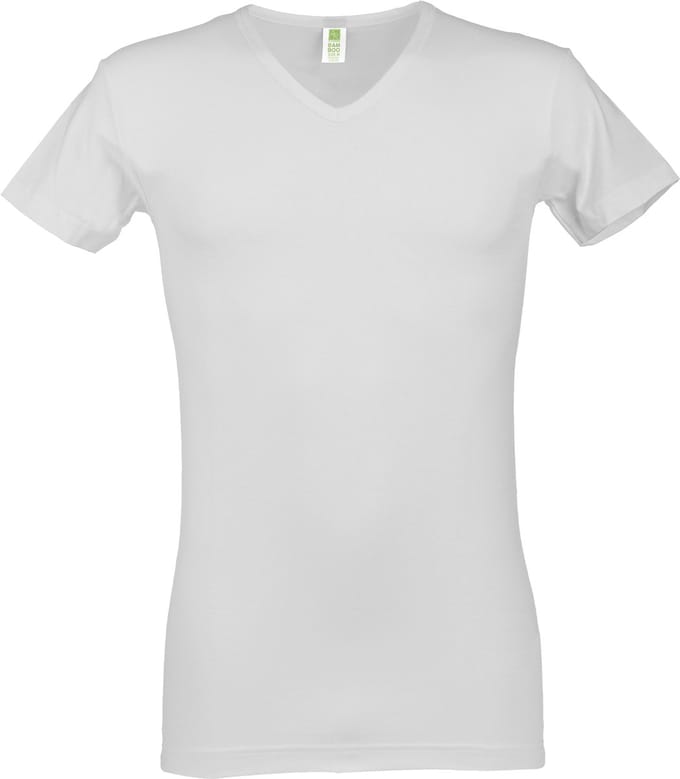 Alan Red Bamboo T-shirt V-Hals Wit - Maat XL - Heren - Basic T-shirt