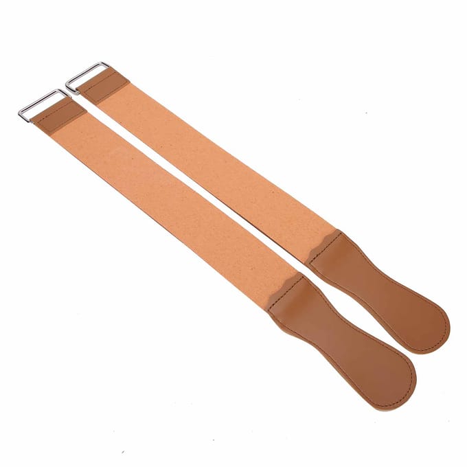 2 stks Scheermes Strop Dubbellaags Kapper Scheermes Slijpen Scheermessen Strop Riem brown