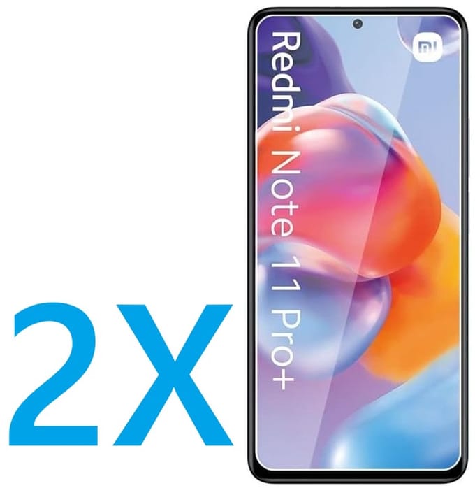 Glasplaatje Geschikt voor: Xiaomi Redmi Note 11 Pro+ 5G - 2x Screenprotector - screen protector - glas - bescherm - beschermglas
