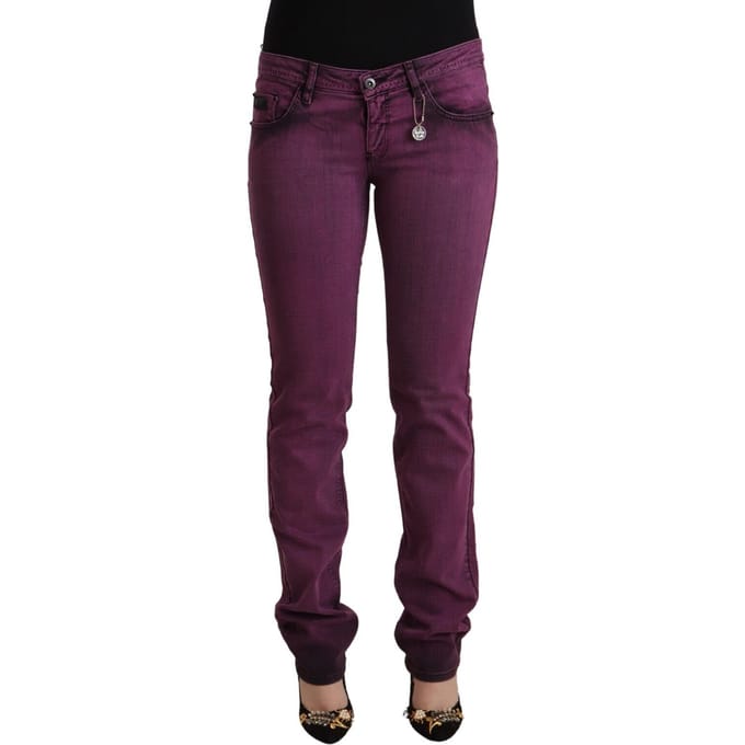 Costume National Women's Purple Cotton Stretch Slim Fit Denim Jeans