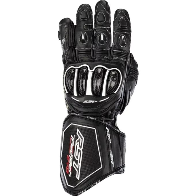 RST Motorhandschoenen Tractech Evo 4 Leer Handschoenen Zwart Maat XL Zwart XL