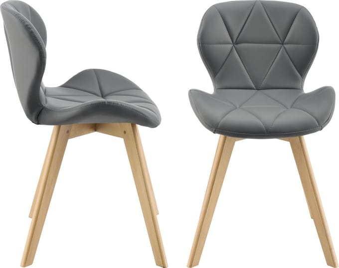Eetkamerstoel Almhult 81x57x49 cm set van 2 grijs