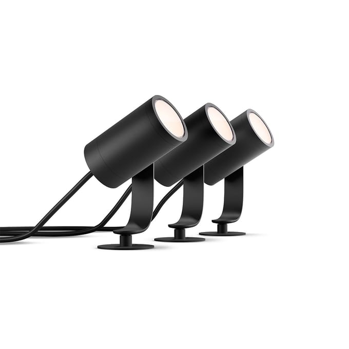 Philips Hue Lily tuinspot - wit en gekleurd licht - 3-spots - zwart - LowVolt - basis