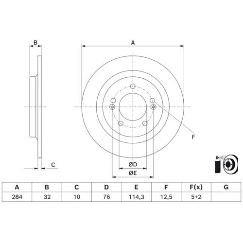 Remschijf BOSCH 0 986 479 J22, 1 stuk