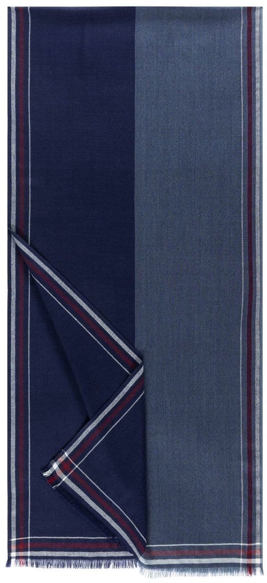 ROECKL sjaal Side Stripes 40x185 Navy donkerblauw