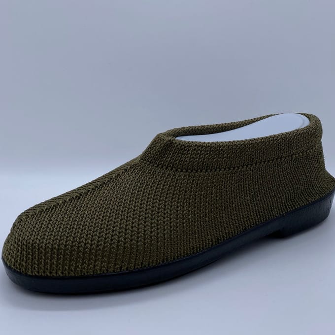Gebreide Portugese Schoen - Groen Olive - Maat 38 - Instappers - Pantoffel