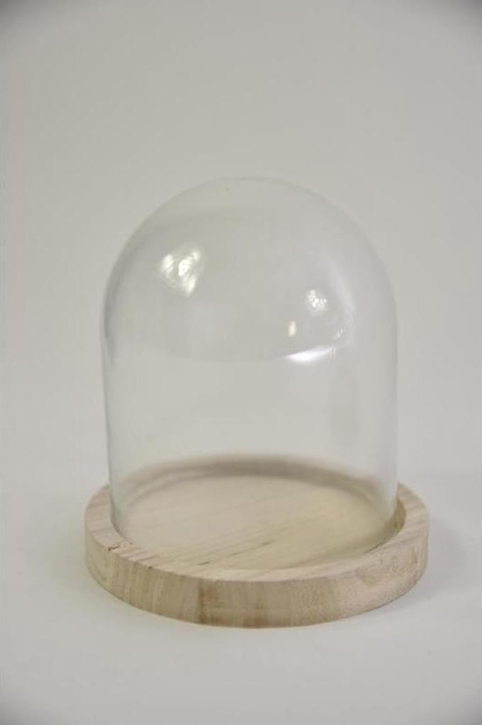 Kerstdecoraties - Stolp Met Houten Voet Ø12 Hoogte 13 Cm