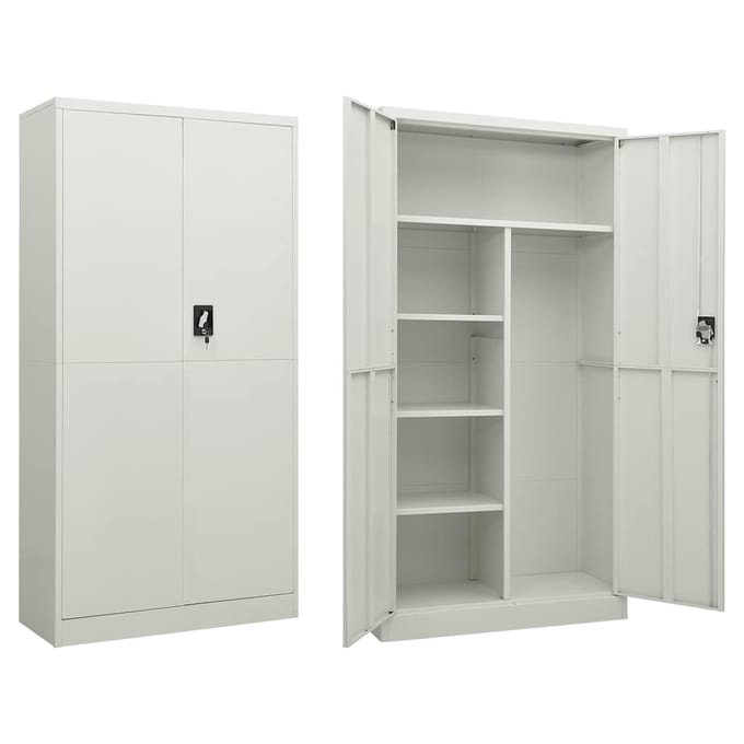 vidaXL - Lockerkast - 90x40x180 - cm - staal - lichtgrijs