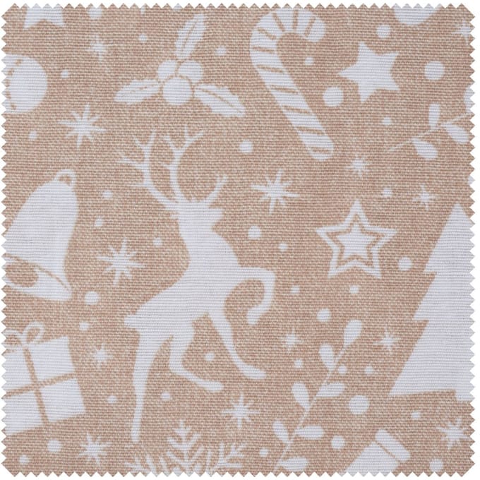 Motiefstof in linnenlook "Xmas all over"