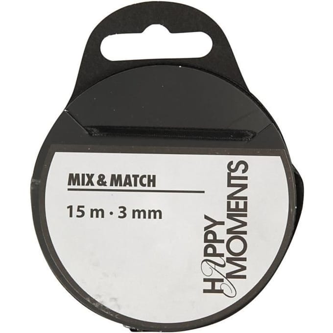 Creativ Company - Satin ribbon Black 15m