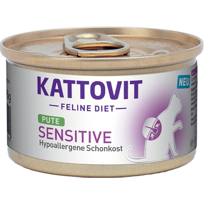 Kattovit - Feline Dieet Dose Sensitive 12x85g - Kalkoen