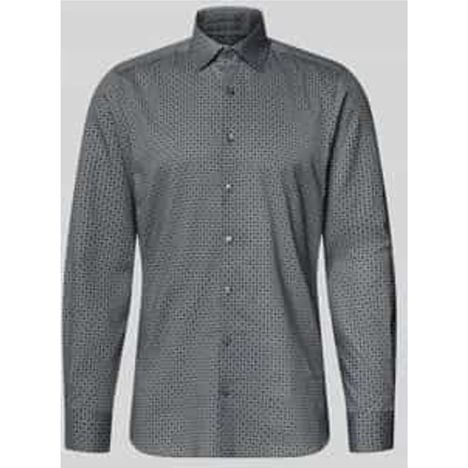 Slim fit zakelijk overhemd van katoen met Kentkraag