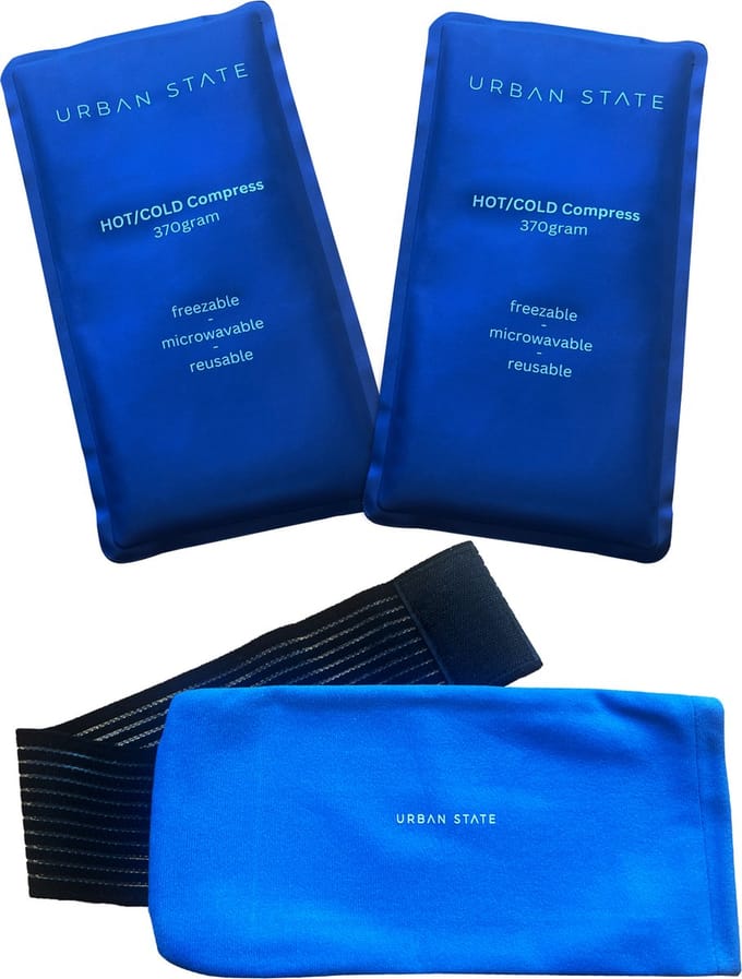 Urban State - Icepack - Coolpack met houder - Hot Coldpack - 2 gelpacks met elastische band - warm en koud kompres
