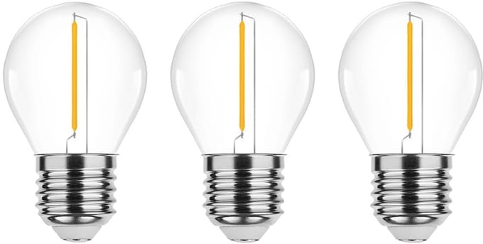 Modee E27 LED Filament Lamp 1W - 70lm - 2700K - Extra Warm Wit - LED Kogellamp G45 - Vervangt 10W Gloeilamp - 3 stuks