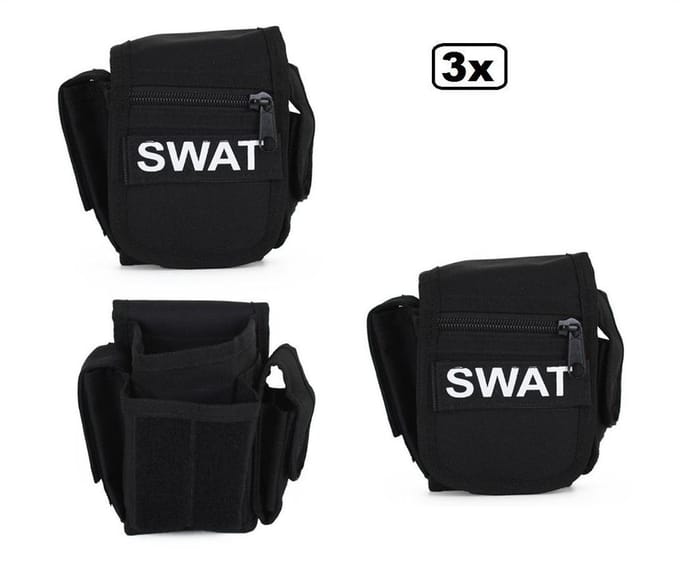 3x Riem tas zwart SWAT