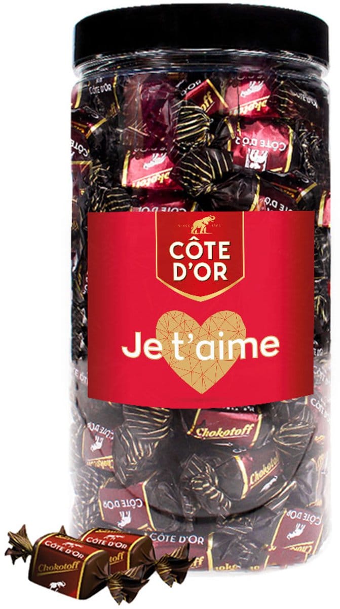 Côte d'Or Chokotoff chocolade "Je t'aime" - pure chocolade met toffee - 800g