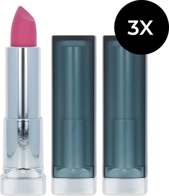 Maybelline Color Sensational Matte Lipstick - 940 Rose Rush (set van 3)
