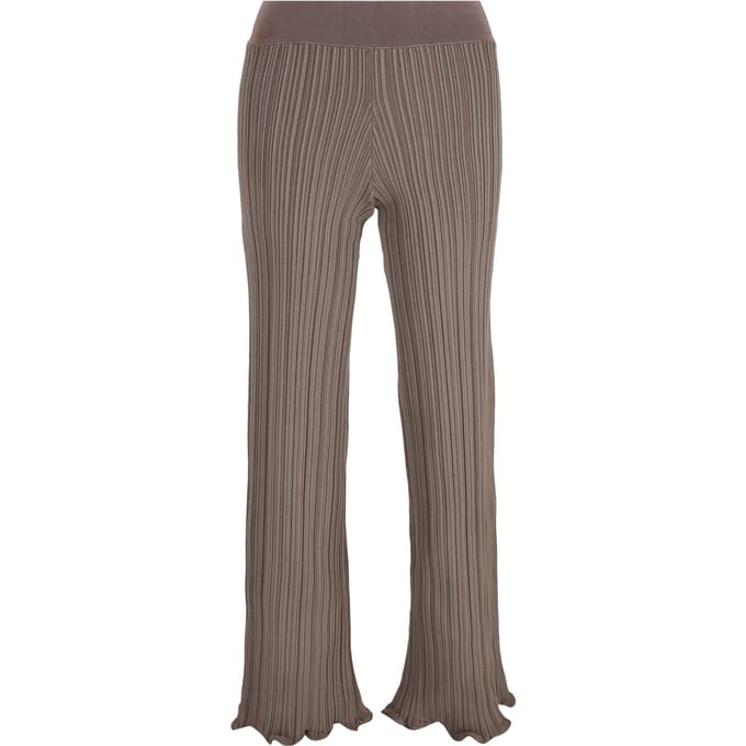 Acne Studios geribbelde gebreide broek met rechte pijpen in bruine viscose