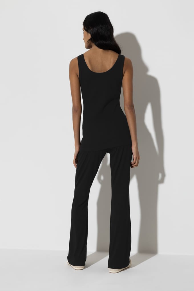 Top Serie Ribbed Zwart
