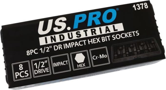 Professionele Inbus kracht / impact doppenset 1/2" 8-delig