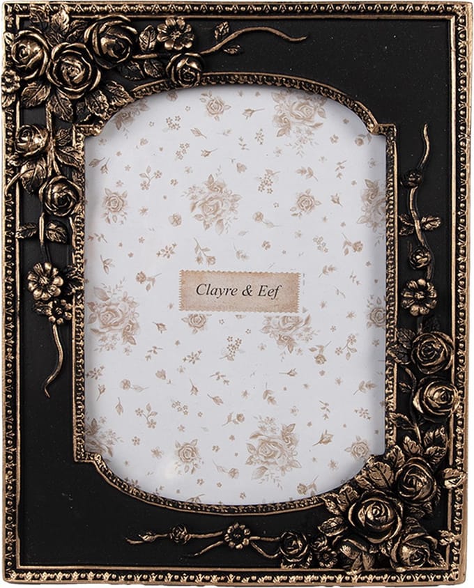 Clayre & Eef Fotolijst 13x18 cm Zwart Kunststof