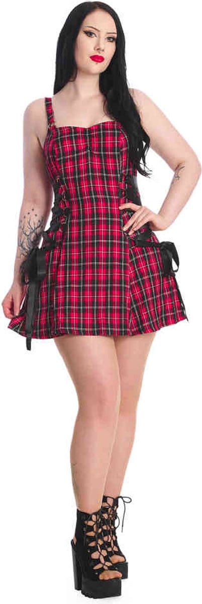 Banned - Klondike Lace Up Korte jurk - L - Rood