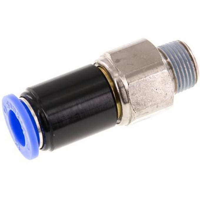 12mm & R3/8'' Draaidoorvoer Insteek Buitendraad Vernikkeld Messing/PBT NBR