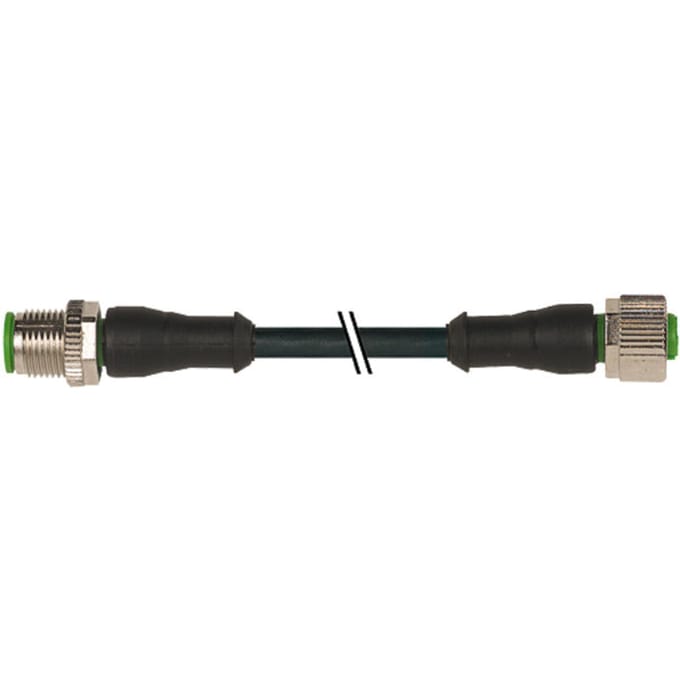 M12 Dubbelzijdige Sensor Kabel 5m PUR Zwart - 7000-40041-6350500