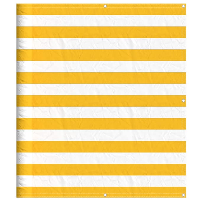 vidaXL - Balkonscherm - Geel - en - Wit - Gestreept - 120x1000 - cm
