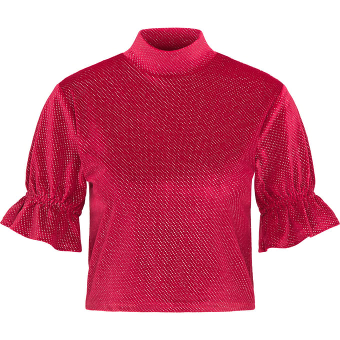 Mymo Fluwelen hemd Dames rood