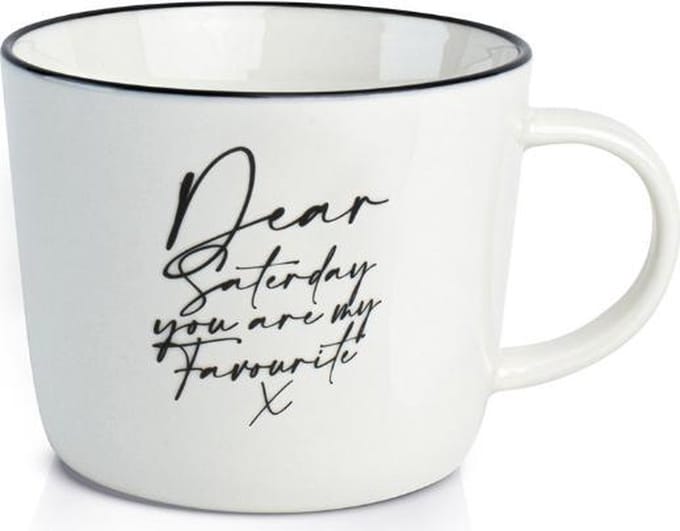 Dutch Rose Loft Zwart-Wit Mok Dear Saturday 32 cl
