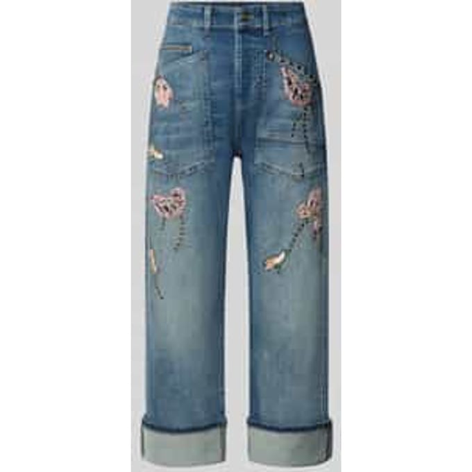 straight fit jeans van katoenmix model 'Baggy Boheme'