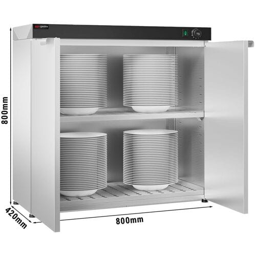 GGM Gastro Tellerwärmer - beheizt - 1,5 kW - 120 Teller Zilver