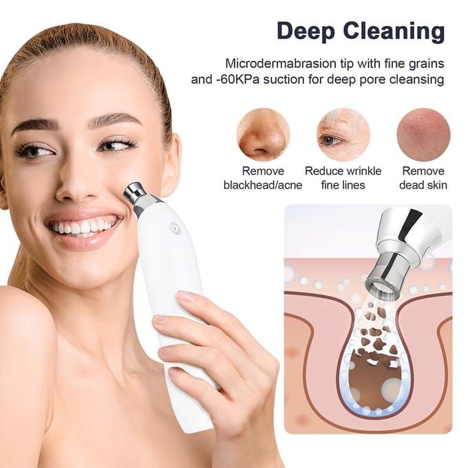 Draagbare Diamant Microdermabrasie Gezichtspeeling Machine Hydraterende Airbrush Exfoliatie Diepe Reiniging Vacuüm Mee-eter Verwijderaar wit