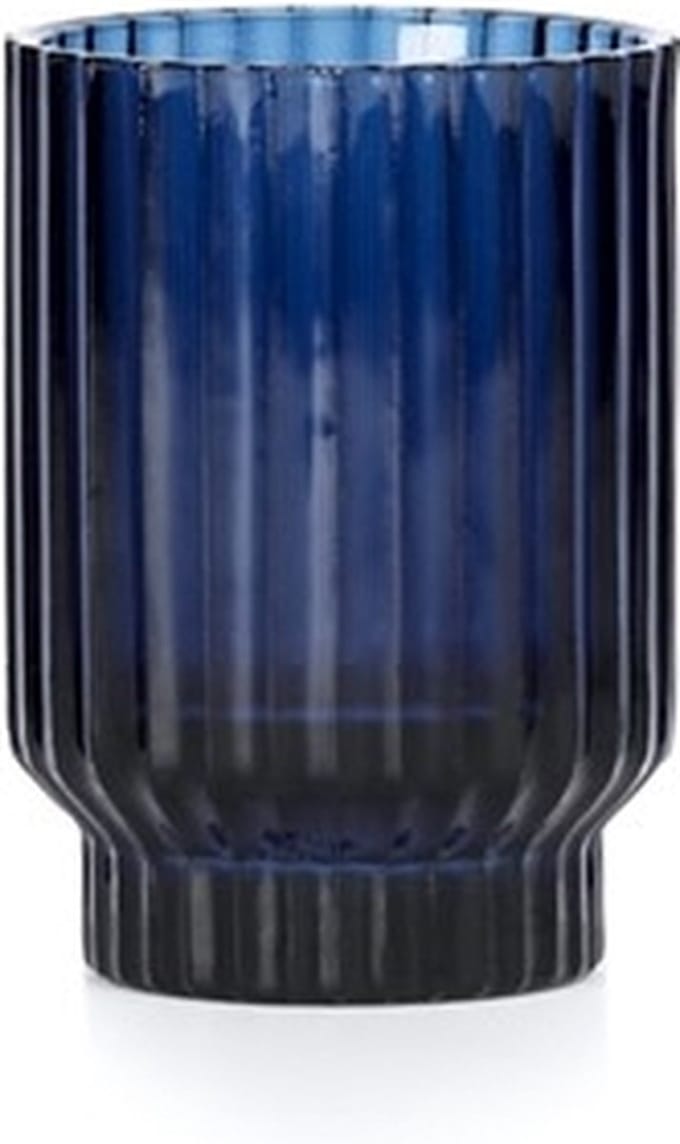 XLBoom Volta Vaas - Glas - Voor Binnen - Blauw - 9 × 9 × 13 cm