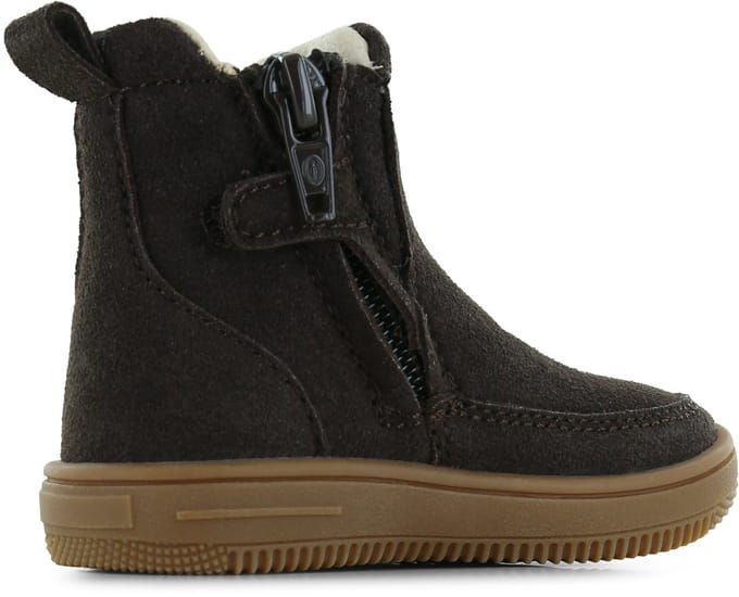 Go Banana's Donkerbruine Chelseaboot - Veterschoen Kind - Unisex - Dark Brown - Microfiber Suède - Maat 25