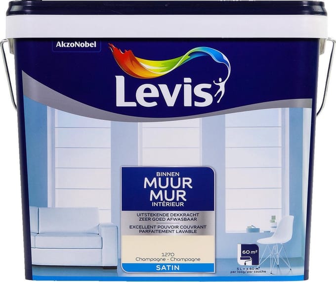 Uitverkoop - Levis Muur Binnen - Champagne - Satin - 5L
