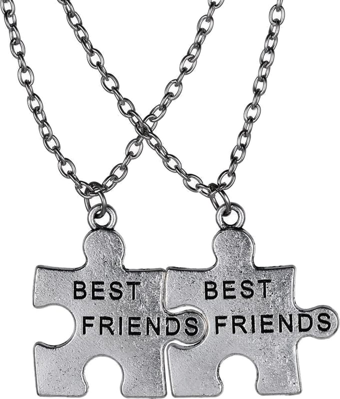 Fako Bijoux® - Vriendschapsketting - BFF Ketting - Best Friends - Puzzelstukjes Groot