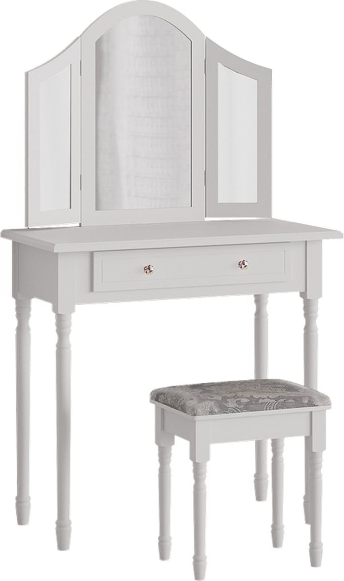 Vicco Kate Kaptafel set met kruk – 80 cm met kruk Wit