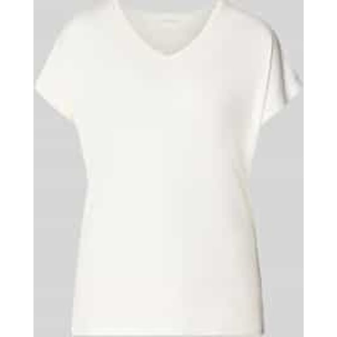 T-shirt van mix van viscose en elastaan met v-hals