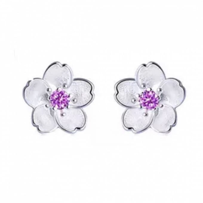 Oorbellen- ilse -zilver- paars-Charme Bijoux