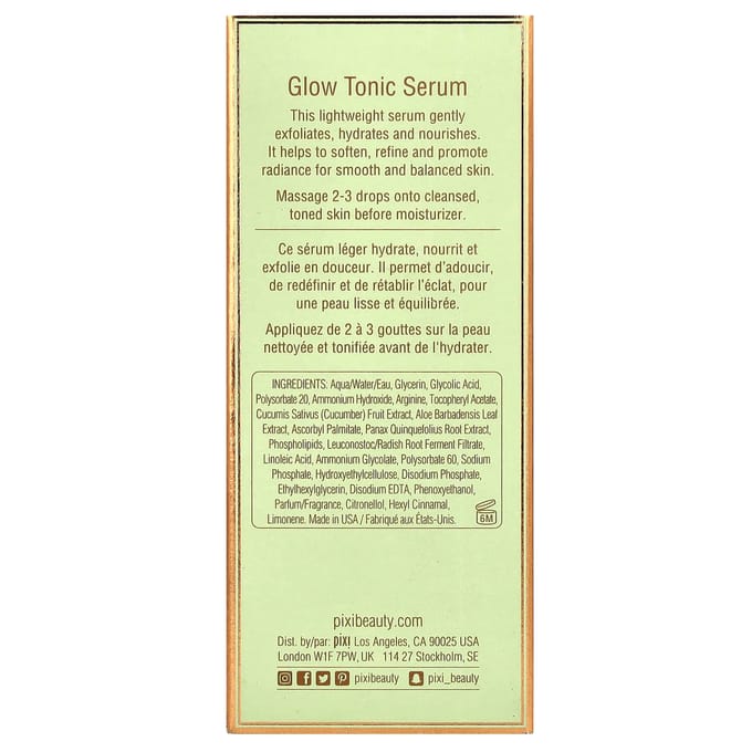 Pixi Gezichtsverzorging Glow Tonic Serum Hydraterend serum Dames 30 ml