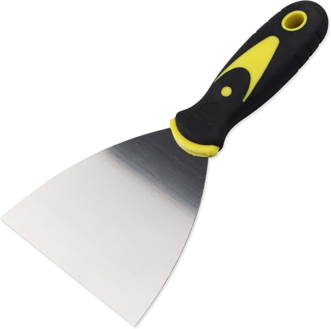 Dailygoods- Wandschraper Roestvrij Staal - Verfschraper - Schraper met Antislip Grip - Vulspatel voor Behang - Flexibele Schraper - 7,5 cm