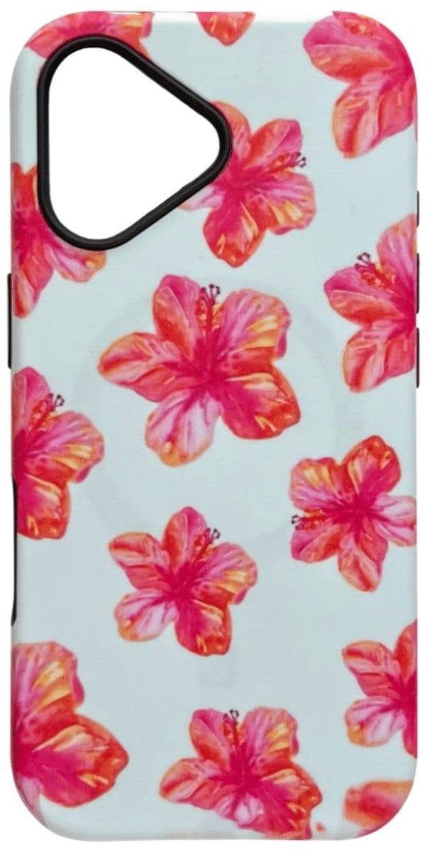 Cityhoesje-Pastel Watercolor Magnetic Magsafe Case - iPhone 17 - Hibiscus